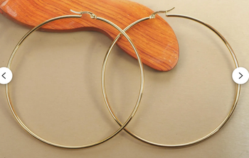 Créoles rondes largeur 83 mm dorées à l'or fin 14 carats