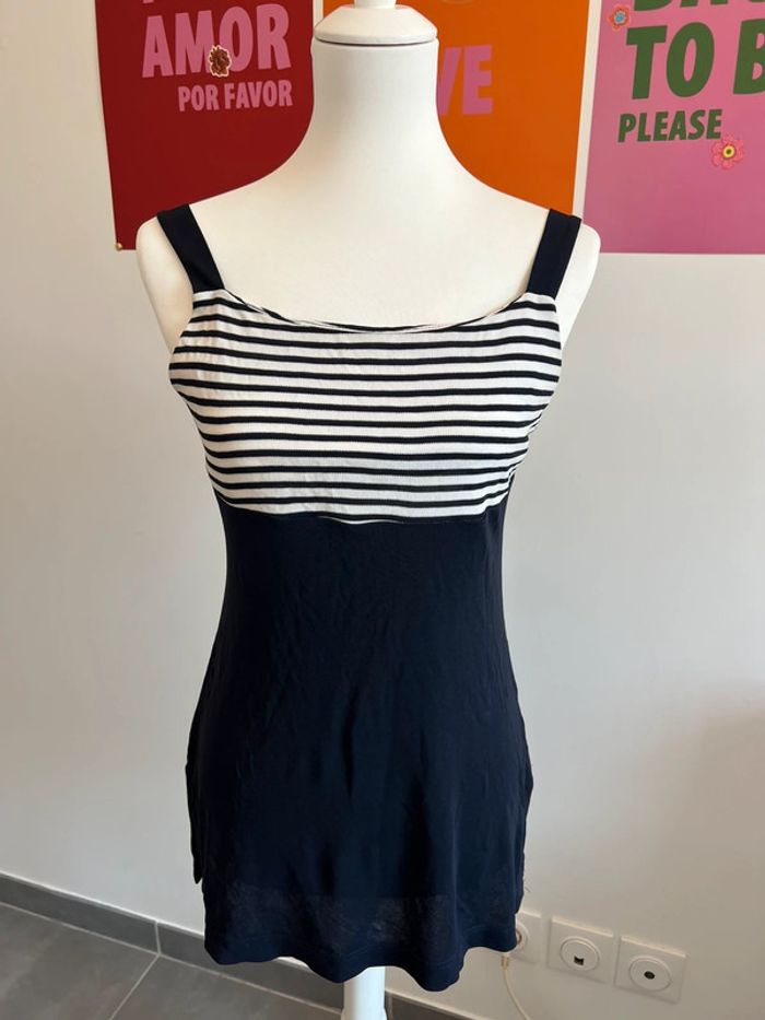 Marinière Bleu Marine à Bretelles 1 2 3 taille 40
