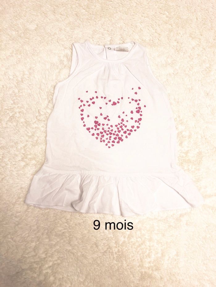 Robe blanche coeurs légère 9m