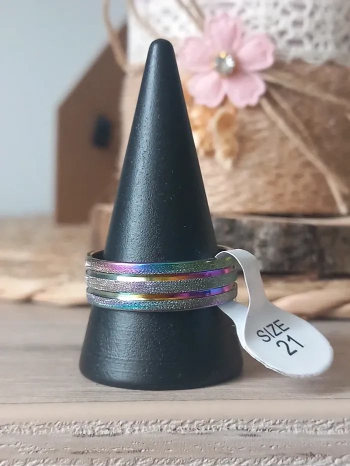 Bague en acier inoxydable taille 21 (66) - photo numéro 4
