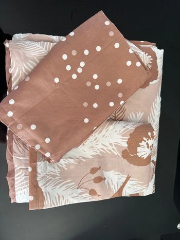 💤ensemble couverture légère imprimé  + par-dessus  taie d’oreiller - carré d’azur- neuf