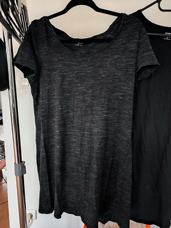 Lot 2 T-shirts femme Noir et Gris chiné - Taille XL