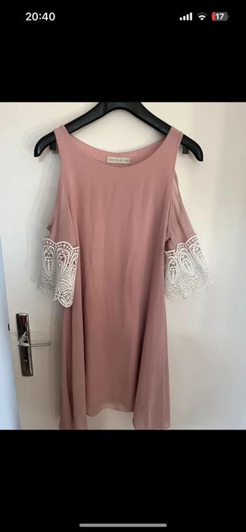 Robe rose taille unique manches mi longues