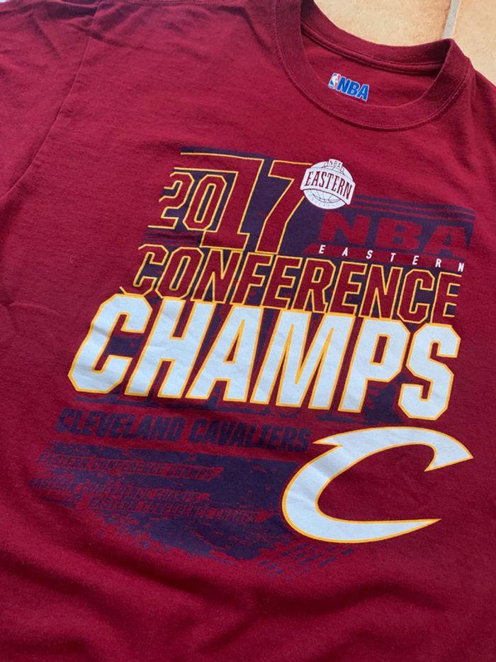 Tee shirt printed unisexe Cleveland cavaliers NBA champion conférence 2017 - photo numéro 2