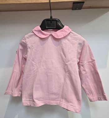 Tee-shirt ML rose col fleurie #petitboy 18 mois