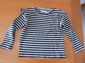 Pull fille 5 ans rayé noir et blanc