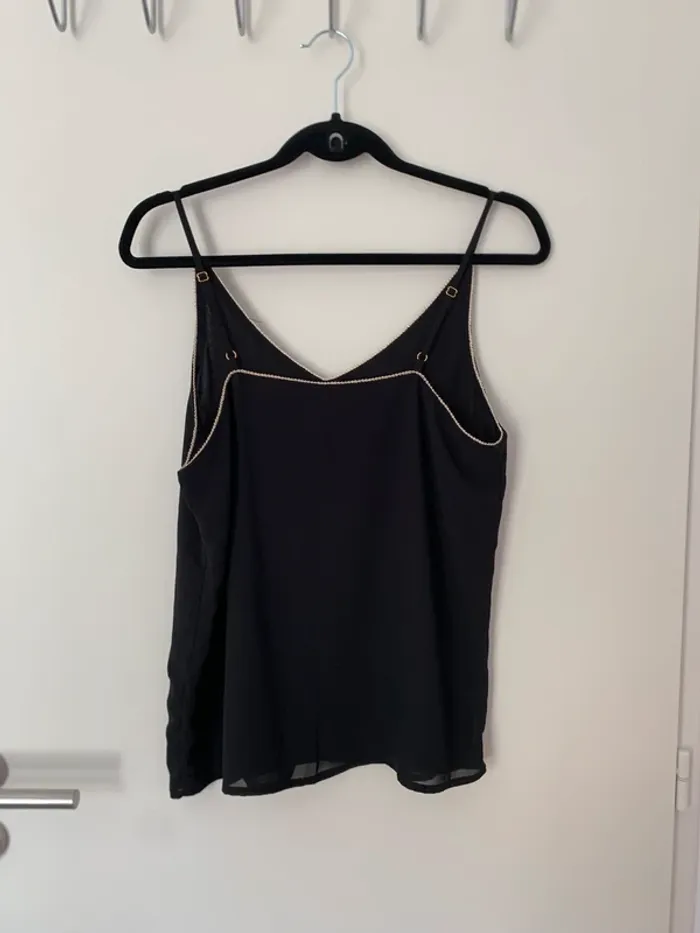 Top à bretelles fluide noir et doré Noémie & Co taille M - photo numéro 8