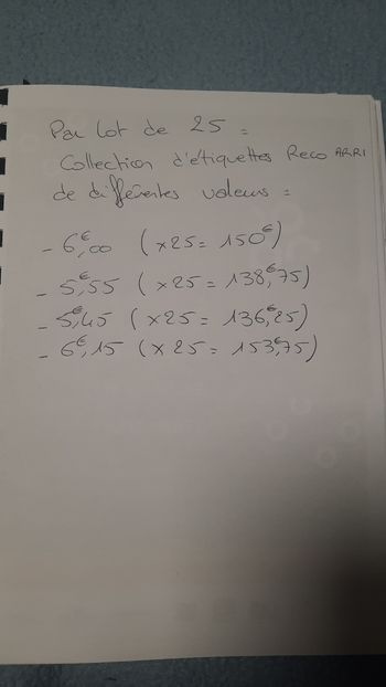 Lot de 25 étiquettes 