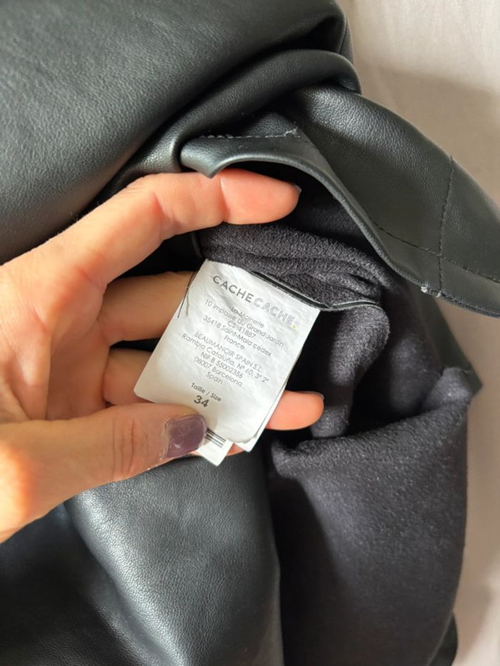 Robe chemise en effet cuir avec ceinture - photo numéro 6