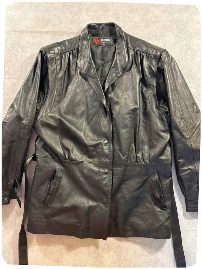 Veste en cuir Noir taille M Femme - photo numéro 6