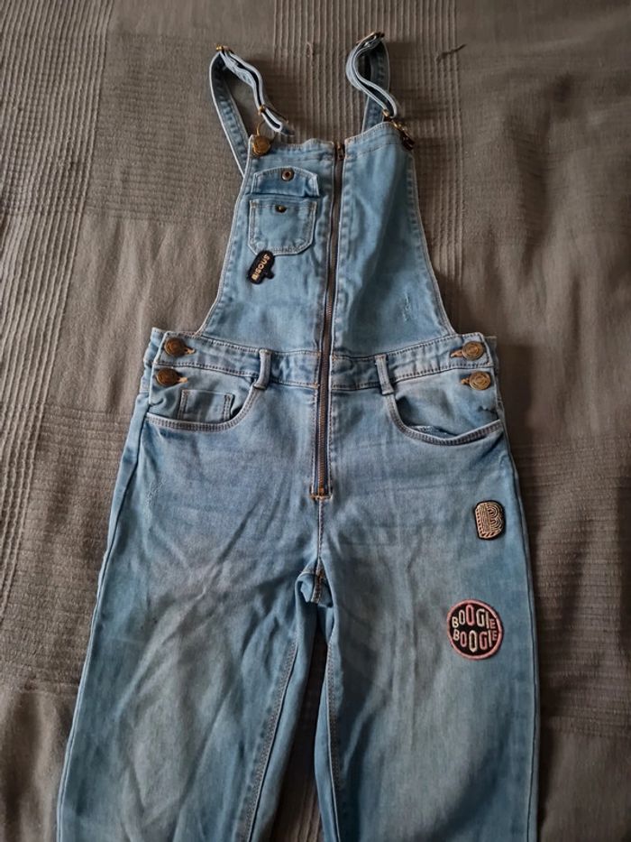 Salopette toile jean fille - photo numéro 5