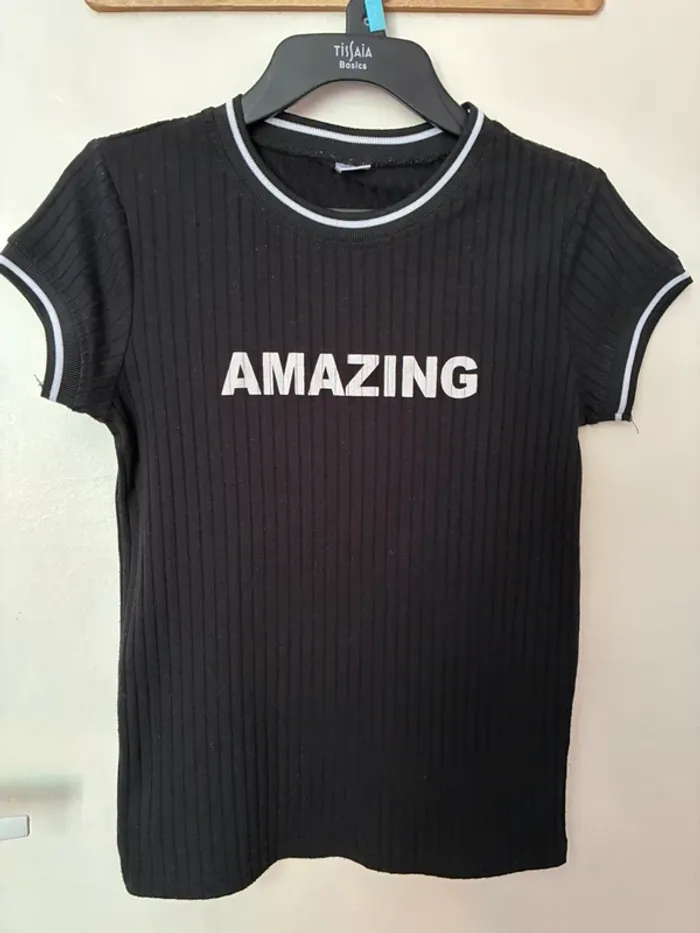 T-shirt manches courtes, 146-152 (11-12 ans), sans marque. - photo numéro 2