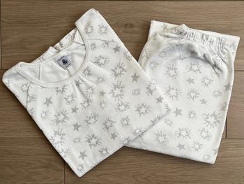 Pyjama chaud en velours scintillant collection Noël Petit bateau T-12 ans