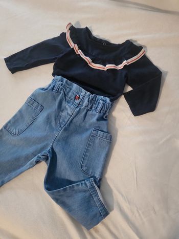 Ensemble Jean Paperbag et son haut assorti