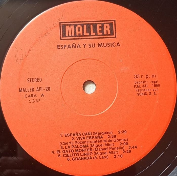 Vends Vinyle España y su Música format 30 cm vitesse 33 tours - photo numéro 5