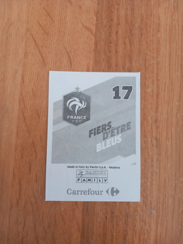 Carte Argent 17 France FFF Fiers d'être bleus Panini Family Carrefour - photo numéro 2