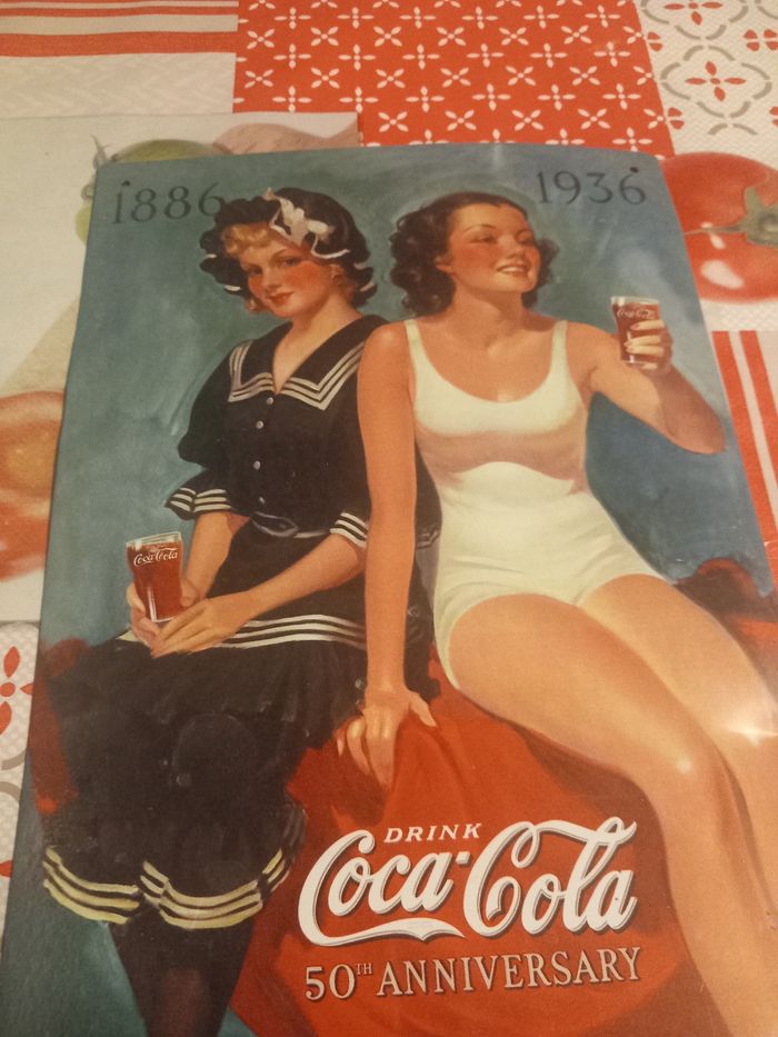 Plaque en métal Coca-Cola 50eme anniversaire - photo numéro 2