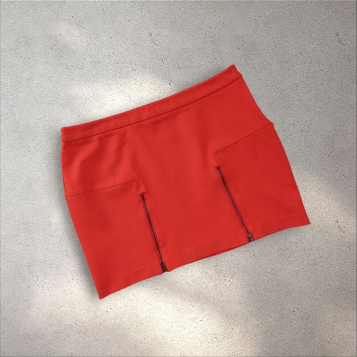 Jupe taille élastique rouge avec zips taille 42 - photo numéro 2