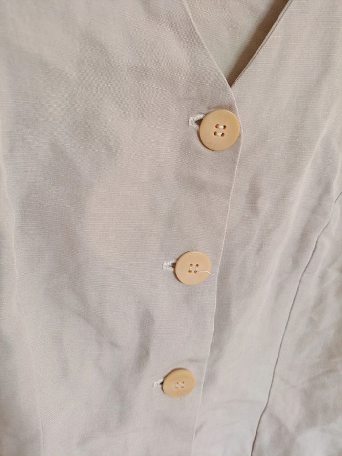 Gilet sans manches beige à boutons Promod - photo numéro 2