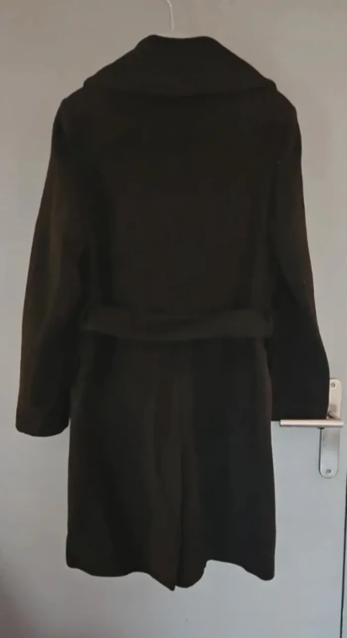 Manteau Carole Richard Laine & Mohair T40- Chic et chaud avec ceinture - photo numéro 4