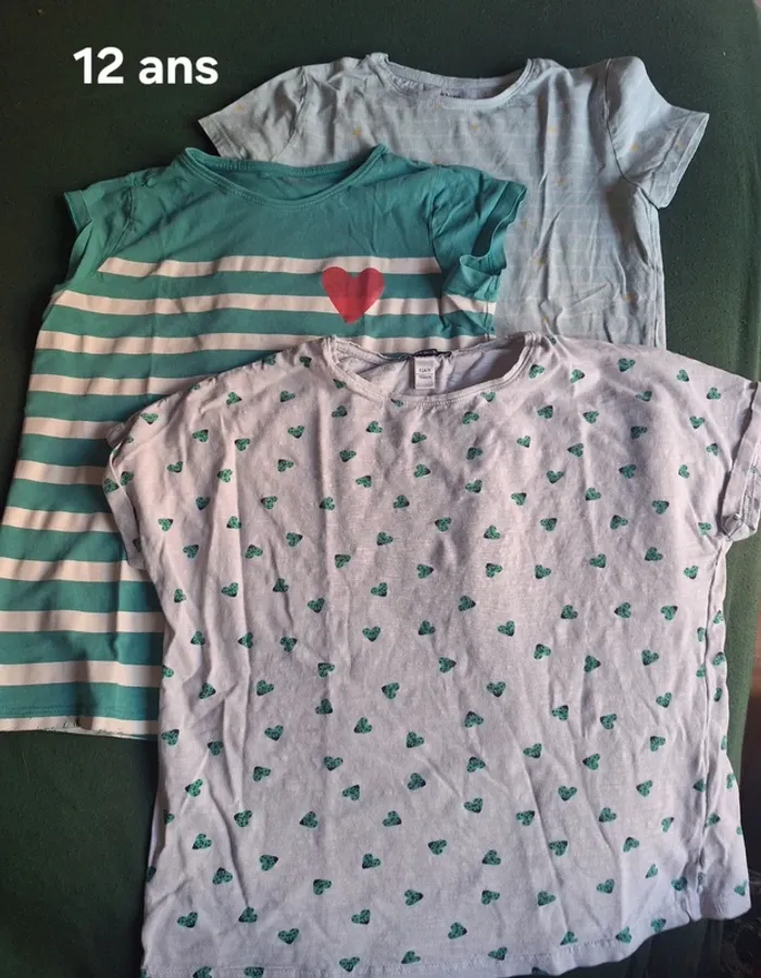 🎀 lot de 3 Tee-shirt 12 ans 🎀