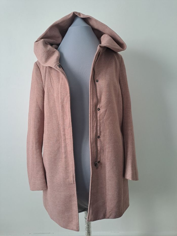 Manteau mi-saison à capuche rose Only Sedona - photo numéro 2