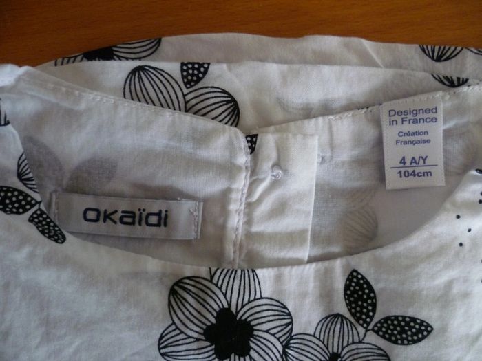 Tunique manches longues blanche fleurs noires - photo numéro 3