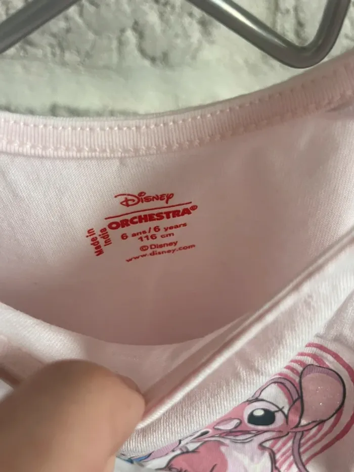 Tee shirt débardeur fille 6 ans Disney stitch croc top - photo numéro 3