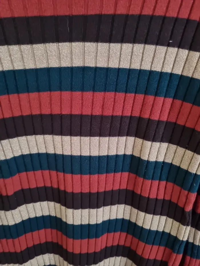 Pull cotelé et rayé "au printemps Paris" - photo numéro 3