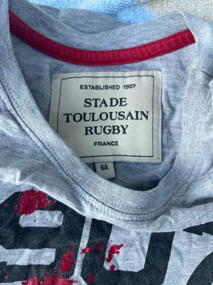 T shirt taille 6 ans stade toulousain gris - photo numéro 3