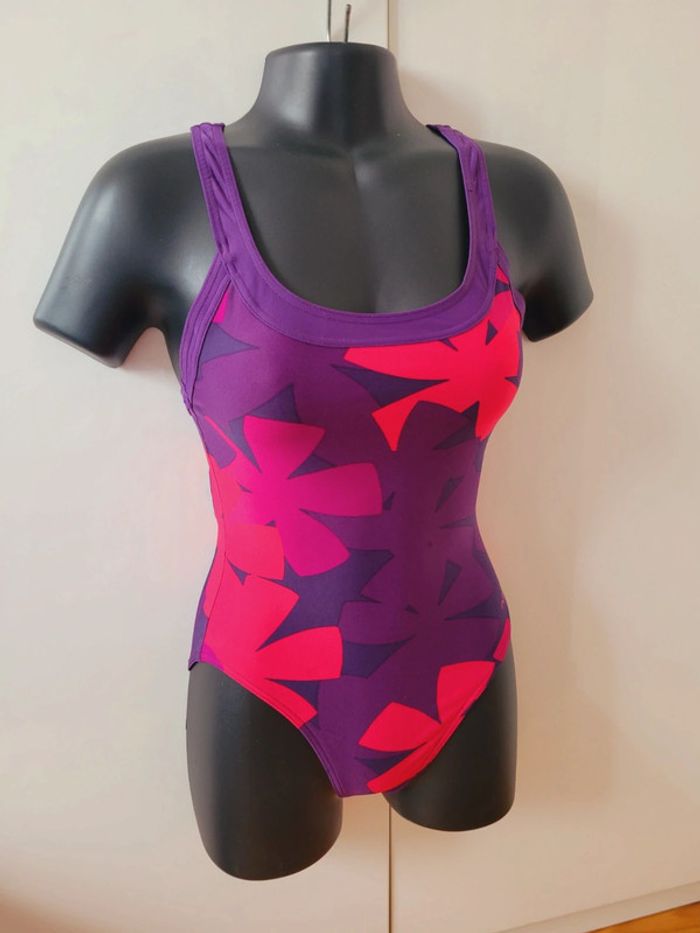Neuf maillot de bain 1 pièce fleurs motifs Nabaji bikini piscine sport femme taille XS 34 coquette - photo numéro 5