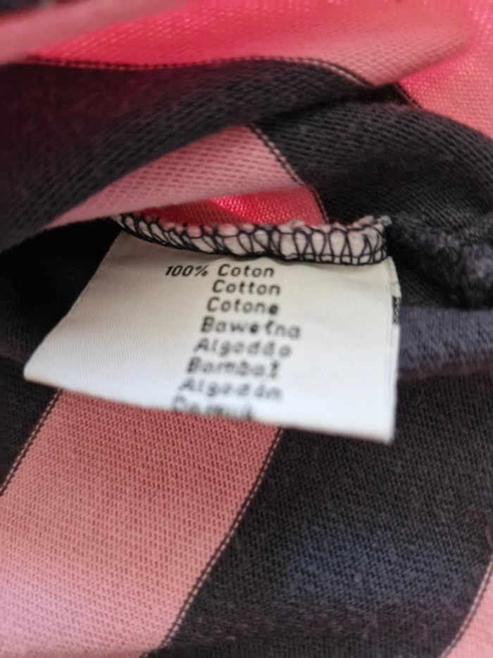 Polo manches longues garçon 3 ans Tissaia Rayé rose et marine coton - photo numéro 5
