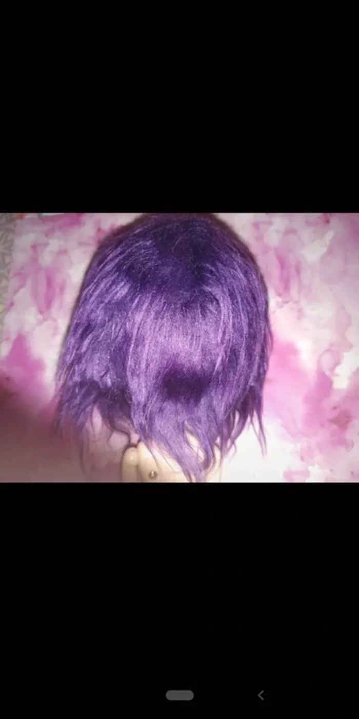 Perruque fur wig fourrure synthétique violette purple Dal Poulpy bjd 7-8 - photo numéro 2