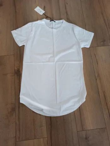 Tee shirt blanc uni basic coton S