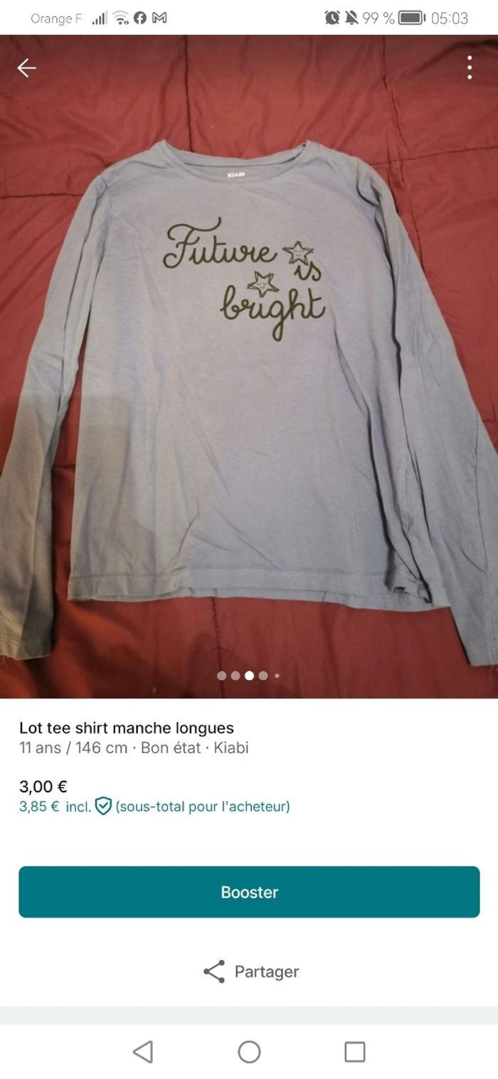Lot tee-shirt manche longue - photo numéro 2