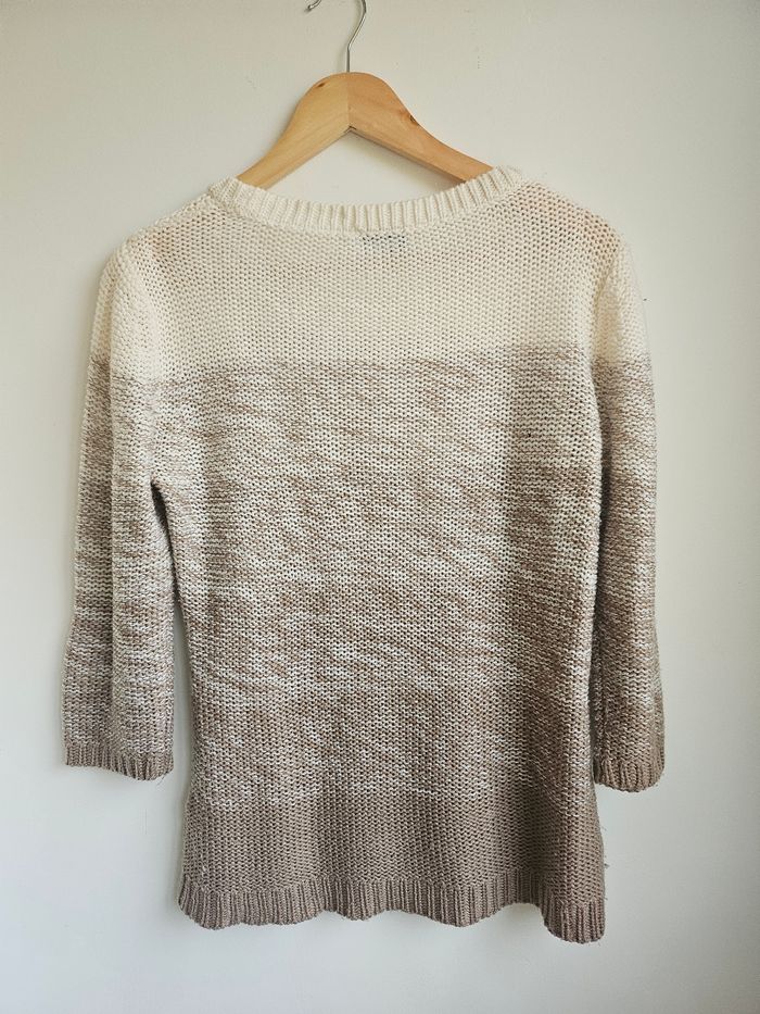 Très beau pull dégradé marron et crème M/L - photo numéro 2