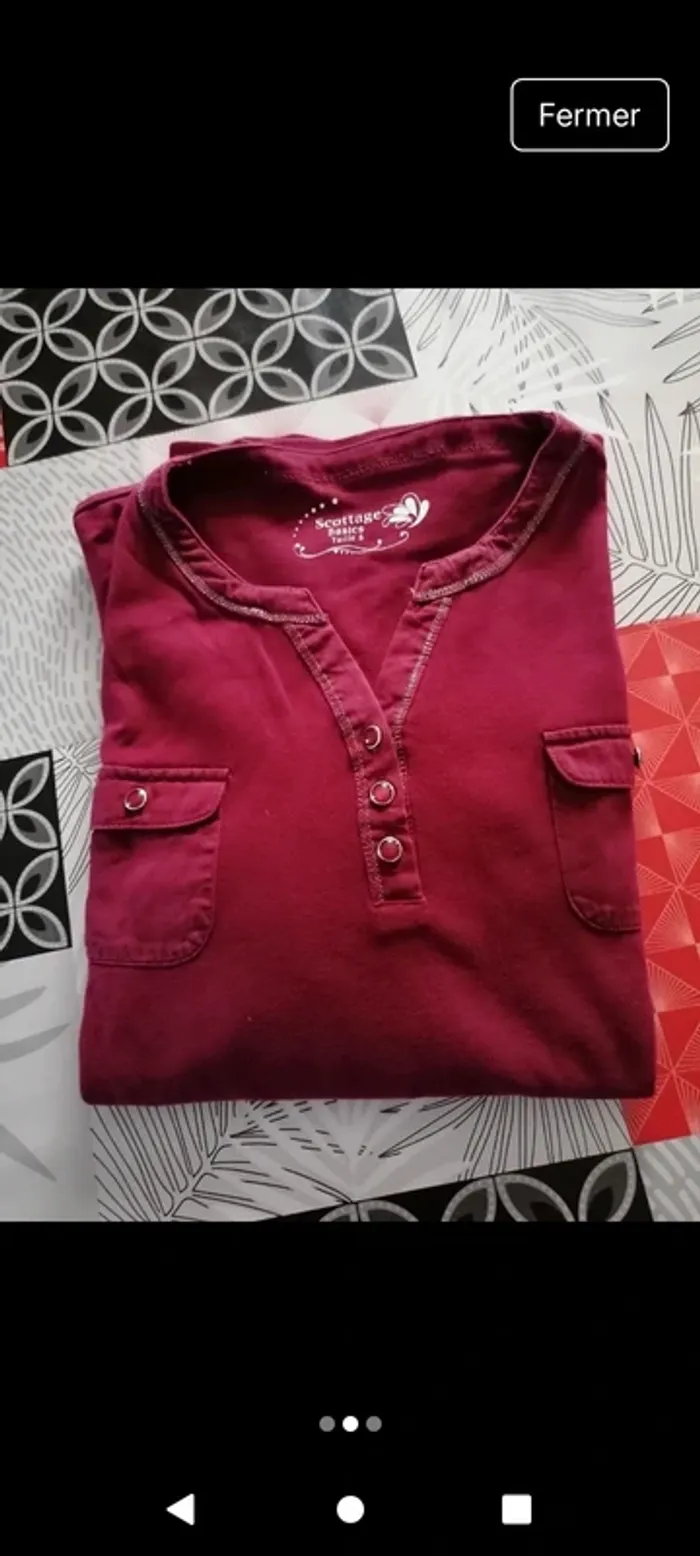 T-shirt manches 3/4 scottage. Taille 5 - photo numéro 2