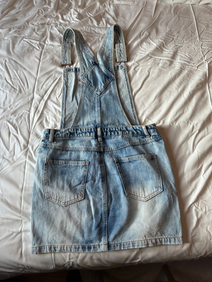 Robe en jean bleu clair effet salopette taille 36 comme neuve - photo numéro 4
