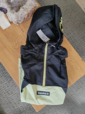 K-Way Imperméable Quart Zip Timberland Taille L Noir et Jaune