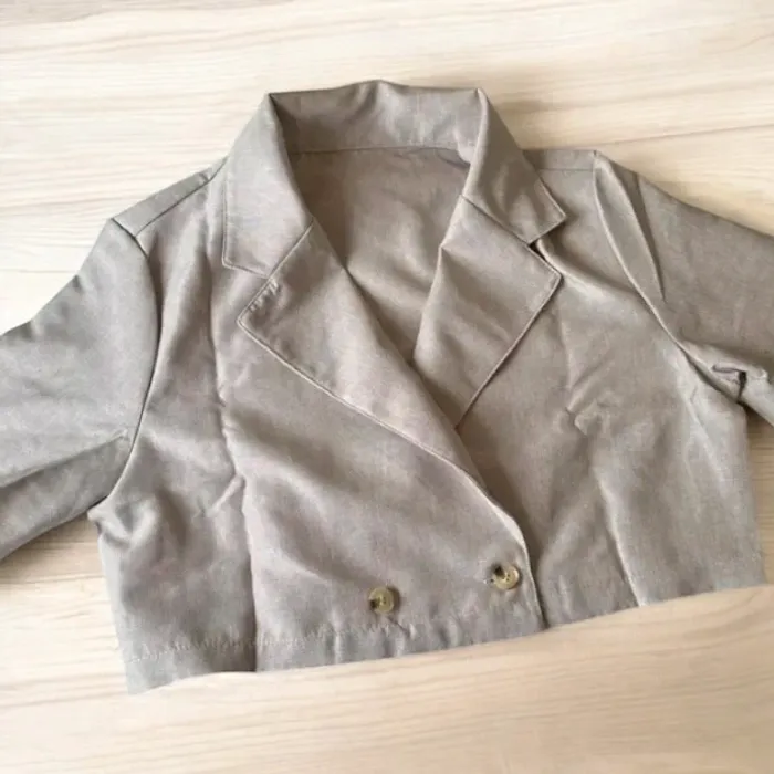 Ensemble short & veste beige 👗 chic casual / tendance été 2025 - photo numéro 2