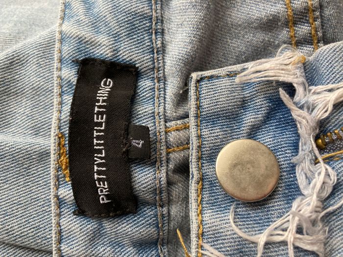 jeans droit effiloché à la taille - photo numéro 6