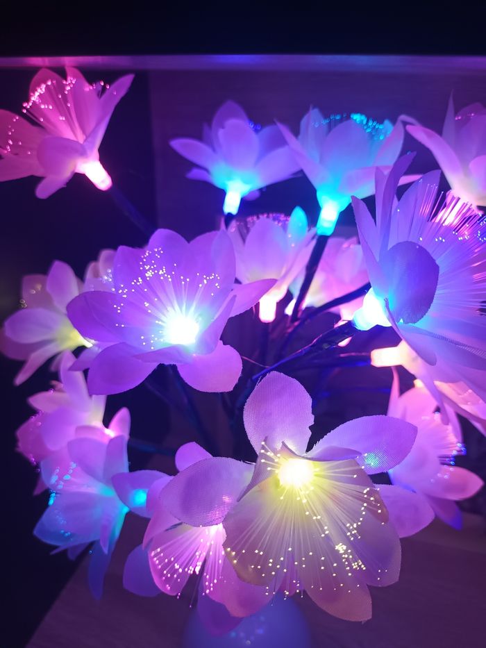 Lampe fleurs avec fibres optiques - photo numéro 4