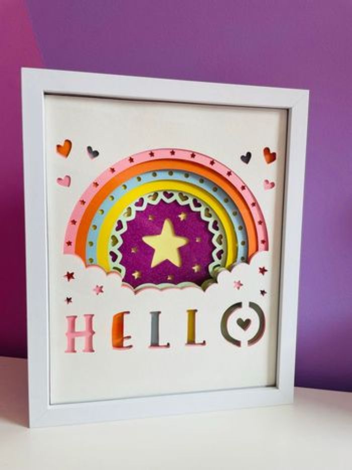 Cadre 3D Hello rainbow