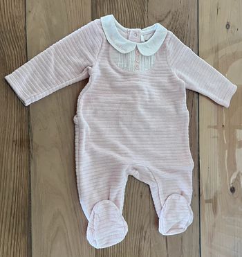 Pyjama fille 3 mois – Orchestra – Rose pâle avec col