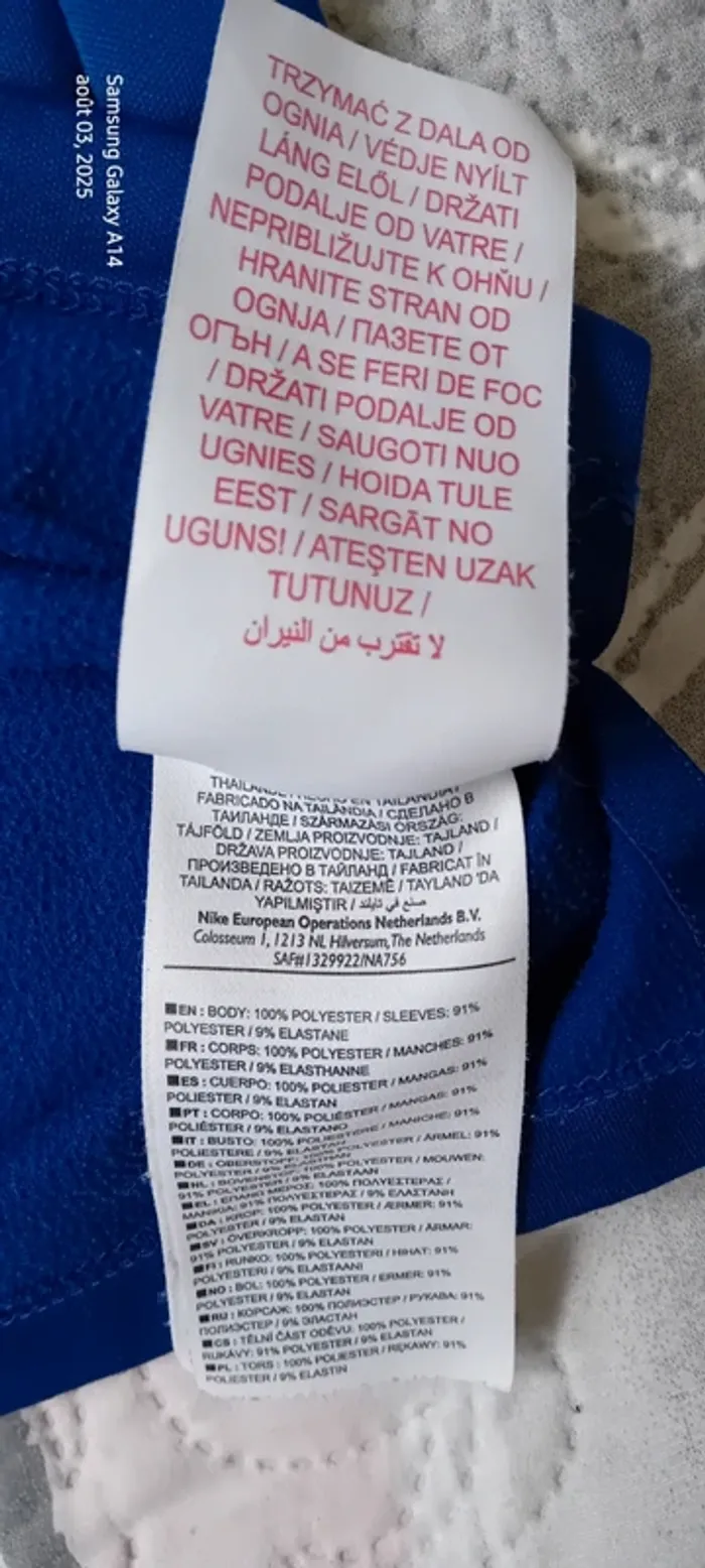 Sweat col zippé manches longues football As Roma nike bleu garçon 10/12 ans nike - photo numéro 14