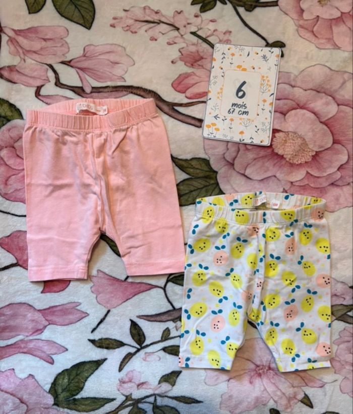lot 2 ensembles 6 mois t shirt + short fille été - photo numéro 3