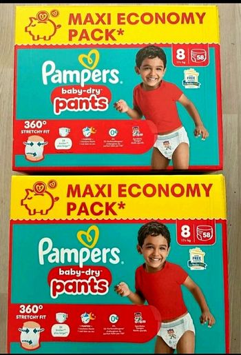 Lot de 2 cartons pampers pants taille 8