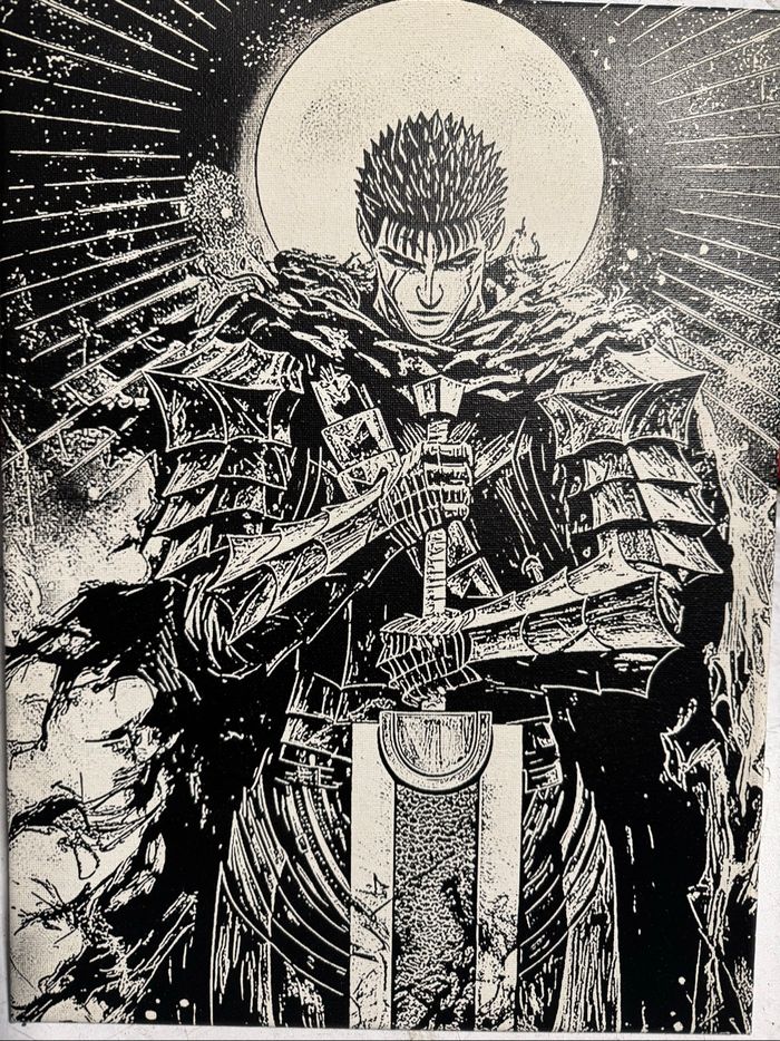 Tableau Berserk Guts épée lune toile 30x40cm