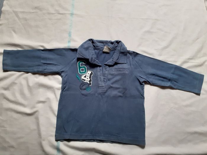 Sweet polo bleu motif chiffres