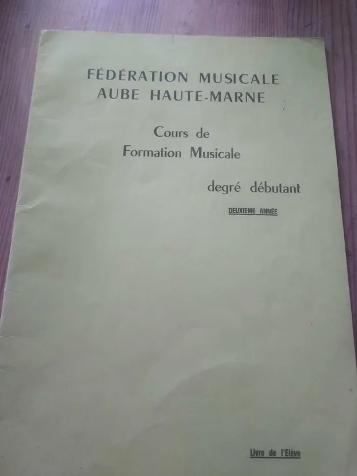 Cahier Cours de Formation Musicale